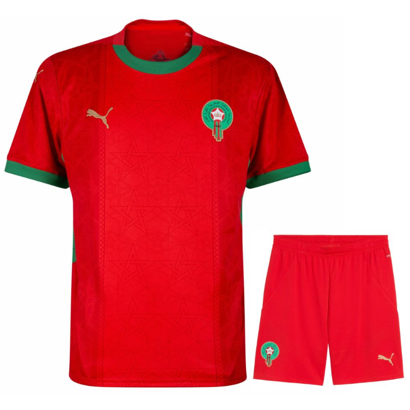 Kit completo bambino Marocco 2025-2026 – Maglia casa rossa